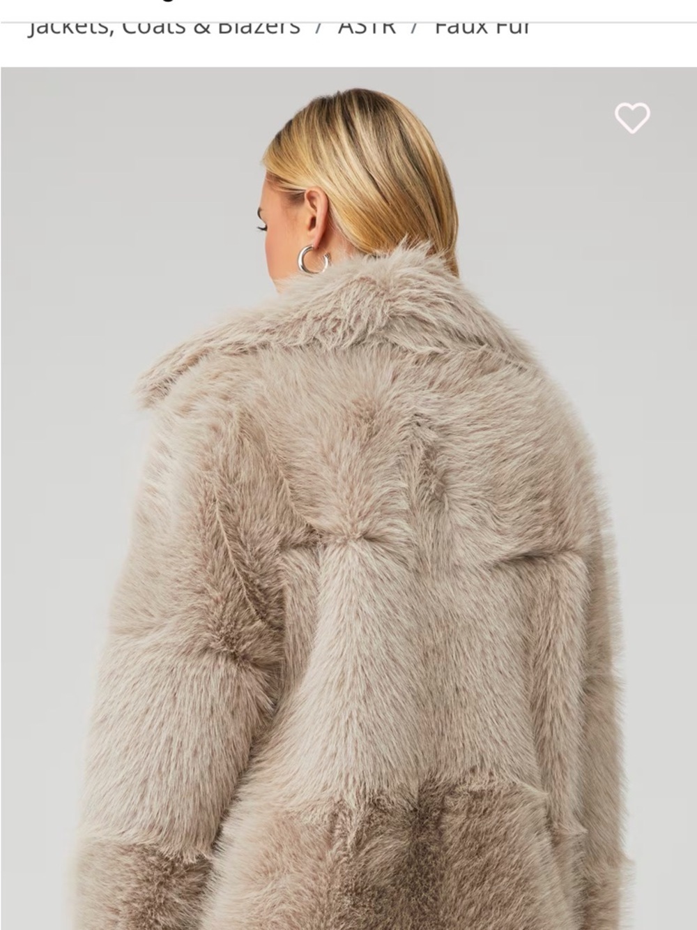 ASTR The Label Hadley Faux Fur Coat 🤍 XS/S Retail $220 - Picture 3 of 4